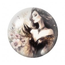 Cabochon en Verre Illustré Femme Gothique 12 à 25mm  pour la Création de Bijoux Fantaisie - DIY