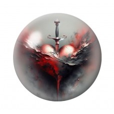 Cabochon en Verre Illustré Coeur Epée Gothique 12 à 25mm  pour la Création de Bijoux Fantaisie - DIY