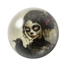 Cabochon en Verre Illustré Femme Gothique 12 à 25mm  pour la Création de Bijoux Fantaisie - DIY