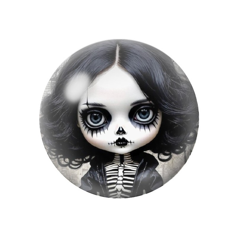 Cabochon en Verre Illustré Poupée Blythe Gothique 12 à 25mm