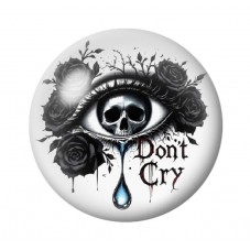 Cabochon en Verre Illustré Oeil Tête de Mort Gothique 12 à 25mm  pour la Création de Bijoux Fantaisie - DIY