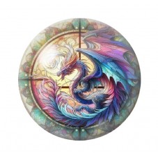 Cabochon en Verre Illustré Dragon Gothique 12 à 25mm  pour la Création de Bijoux Fantaisie - DIY