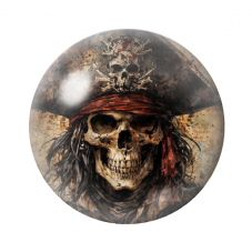 Cabochon en Verre Illustré Pirate Gothique 12 à 25mm  pour la Création de Bijoux Fantaisie - DIY