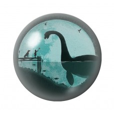 Cabochon en Verre Illustré Monstre du Loch Ness Gothique 12 à 25mm  pour la Création de Bijoux Fantaisie - DIY