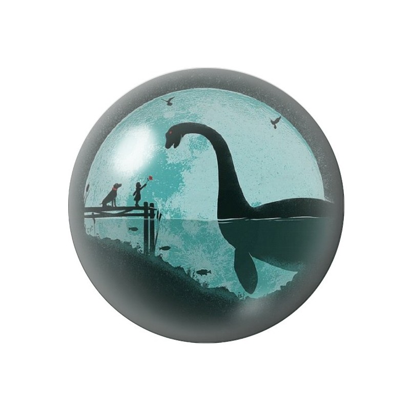 Cabochon en Verre Illustré Monstre du Loch Ness Gothique 12 à 25mm