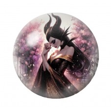 Cabochon en Verre Illustré Maléfique Gothique 12 à 25mm  pour la Création de Bijoux Fantaisie - DIY