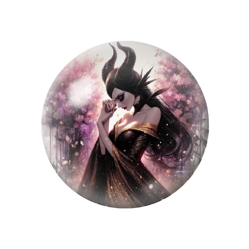 Cabochon en Verre Illustré Maléfique Gothique 12 à 25mm