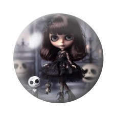Cabochon en Verre Illustré Poupée Blythe Jack Gothique 12 à 25mm  pour la Création de Bijoux Fantaisie - DIY