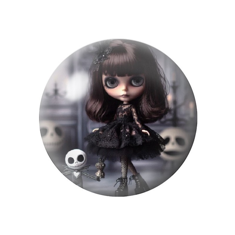 Cabochon en Verre Illustré Poupée Blythe Jack Gothique 12 à 25mm