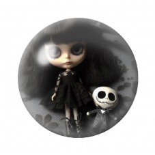 Cabochon en Verre Illustré Poupée Blythe Jack Gothique 12 à 25mm  pour la Création de Bijoux Fantaisie - DIY