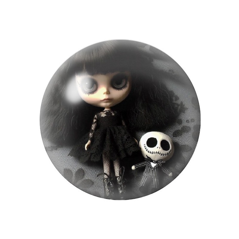 Cabochon en Verre Illustré Poupée Blythe Jack Gothique 12 à 25mm