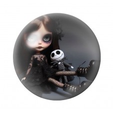 Cabochon en Verre Illustré Poupée Blythe Jack Gothique 12 à 25mm  pour la Création de Bijoux Fantaisie - DIY