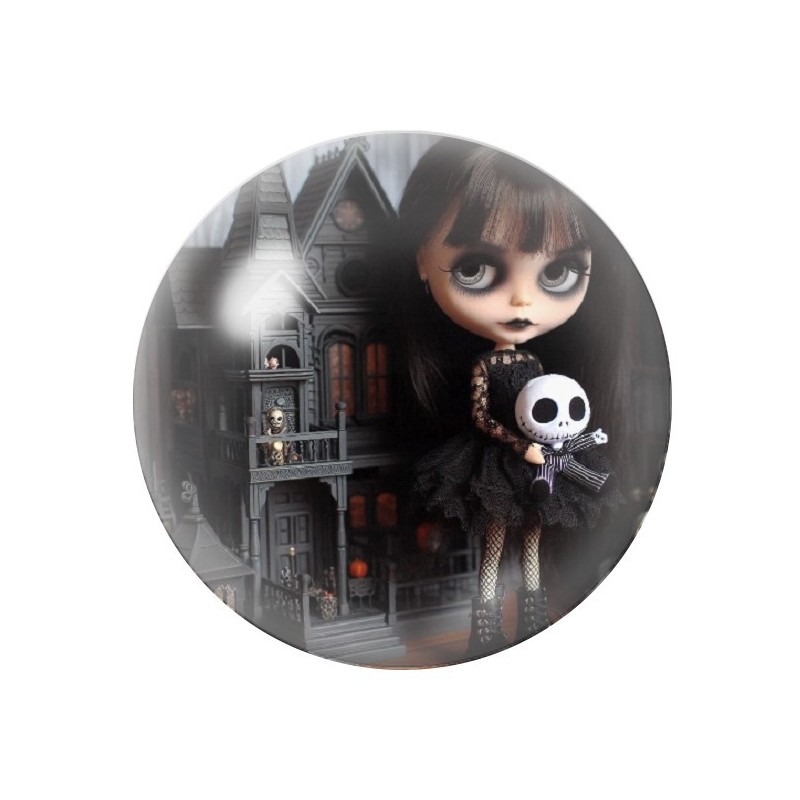 Cabochon en Verre Illustré Poupée Blythe Jack Gothique 12 à 25mm