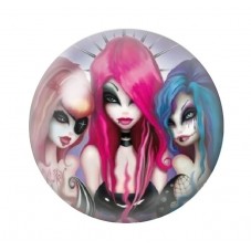 Cabochon en Verre Illustré Femmes Gothique 12 à 25mm  pour la Création de Bijoux Fantaisie - DIY