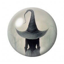 Cabochon en Verre Illustré Sorcière Gothique 12 à 25mm  pour la Création de Bijoux Fantaisie - DIY