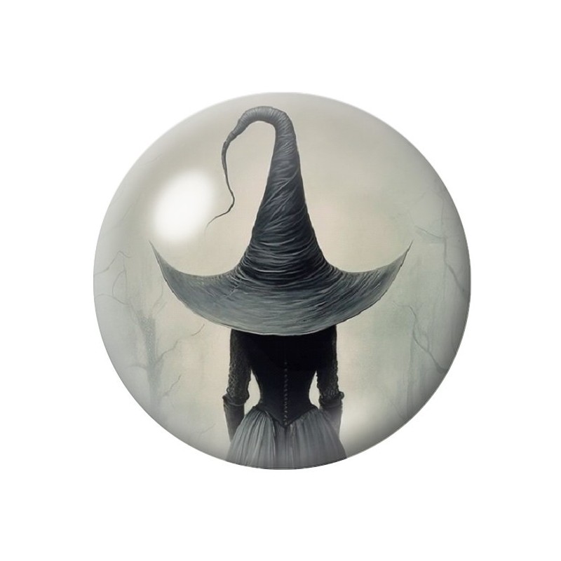 Cabochon en Verre Illustré Sorcière Gothique 12 à 25mm