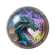 Cabochon en Verre Illustré Dragon Gothique 12 à 25mm  pour la Création de Bijoux Fantaisie - DIY