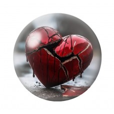 Cabochon en Verre Illustré Coeur Gothique 12 à 25mm  pour la Création de Bijoux Fantaisie - DIY