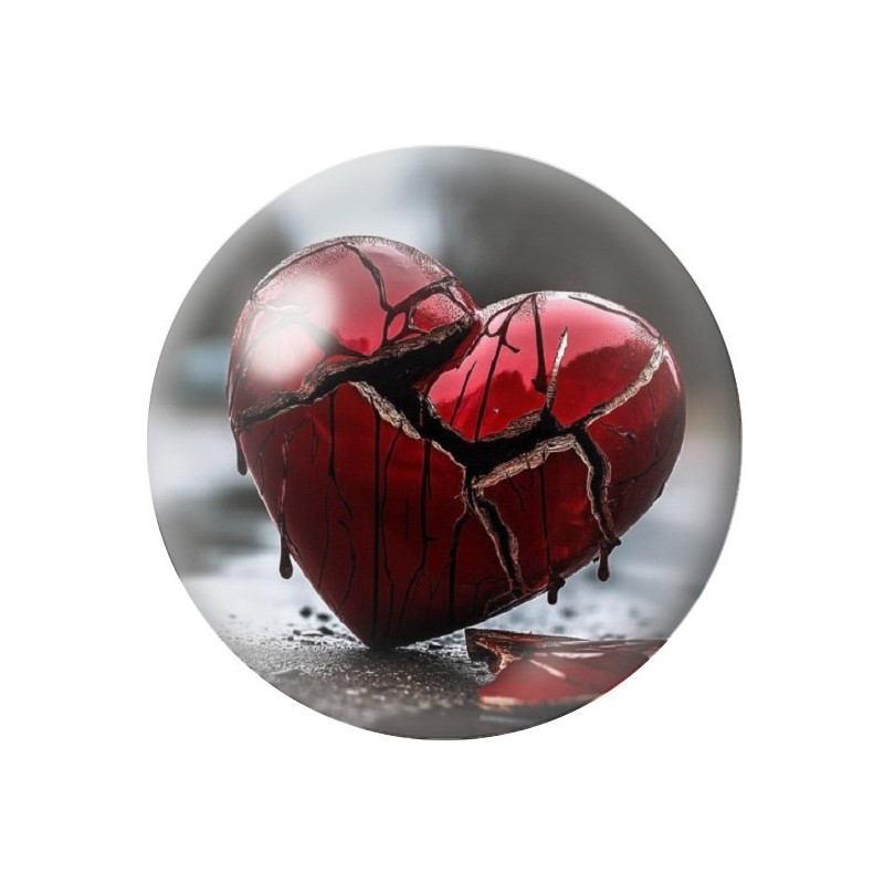 Cabochon en Verre Illustré Coeur Gothique 12 à 25mm