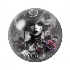 Cabochon en Verre Illustré Femme Gothique 12 à 25mm  pour la Création de Bijoux Fantaisie - DIY