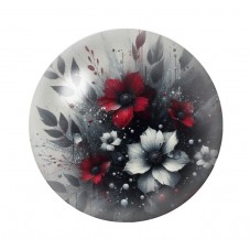 Cabochon en Verre Illustré Fleurs Gothique 12 à 25mm  pour la Création de Bijoux Fantaisie - DIY