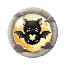 Cabochon en Verre Illustré Chauve-Souris Coeur Gothique 12 à 25mm  pour la Création de Bijoux Fantaisie - DIY