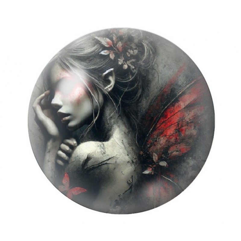 Cabochon en Verre Illustré Elfe Gothique 12 à 25mm