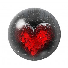 Cabochon en Verre Illustré Coeur Gothique 12 à 25mm  pour la Création de Bijoux Fantaisie - DIY