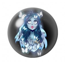 Cabochon en Verre Illustré Noces Funèbres Gothique 12 à 25mm  pour la Création de Bijoux Fantaisie - DIY