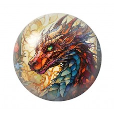 Cabochon en Verre Illustré Dragon Gothique 12 à 25mm  pour la Création de Bijoux Fantaisie - DIY