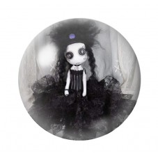 Cabochon en Verre Illustré Poupée Gothique 12 à 25mm  pour la Création de Bijoux Fantaisie - DIY
