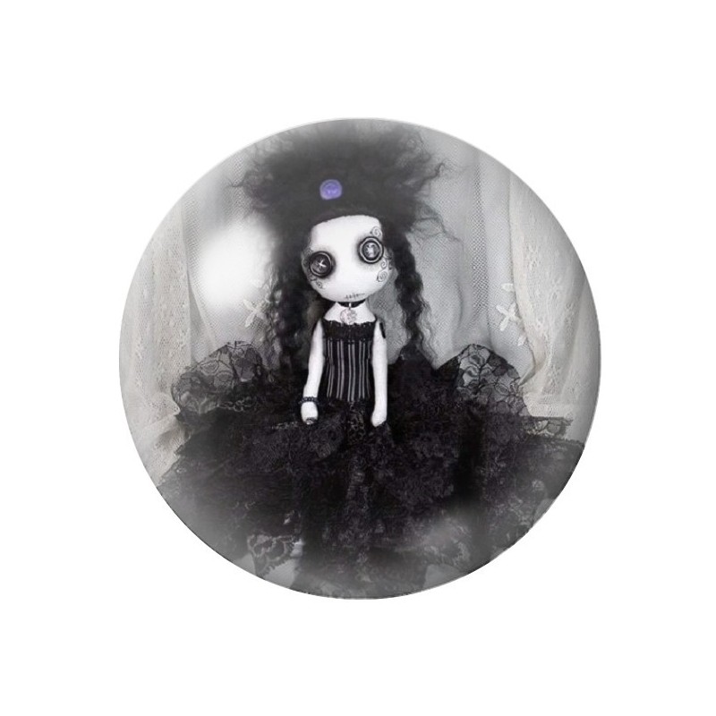Cabochon en Verre Illustré Poupée Gothique 12 à 25mm