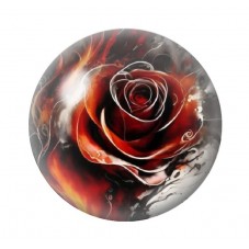 Cabochon en Verre Illustré Fleur Rose Gothique 12 à 25mm  pour la Création de Bijoux Fantaisie - DIY