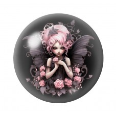 Cabochon en Verre Illustré Femme Gothique 12 à 25mm  pour la Création de Bijoux Fantaisie - DIY