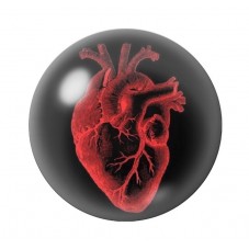 Cabochon en Verre Illustré Coeur Gothique 12 à 25mm  pour la Création de Bijoux Fantaisie - DIY