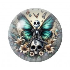 Cabochon en Verre Illustré Jack Papillon Gothique 12 à 25mm  pour la Création de Bijoux Fantaisie - DIY