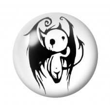 Cabochon en Verre Illustré Dquelette Papillon Gothique 12 à 25mm  pour la Création de Bijoux Fantaisie - DIY