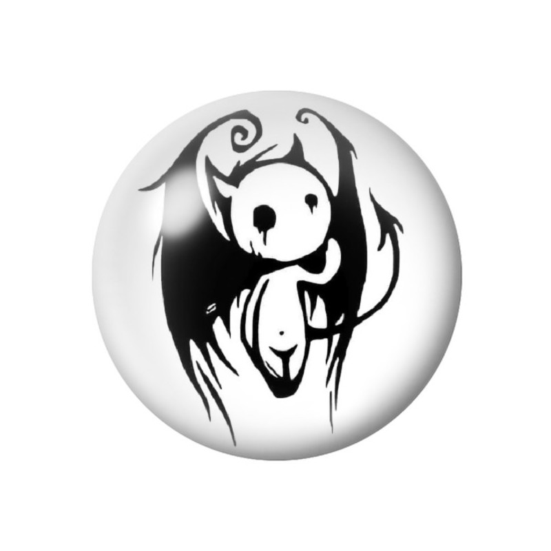 Cabochon en Verre Illustré Dquelette Papillon Gothique 12 à 25mm