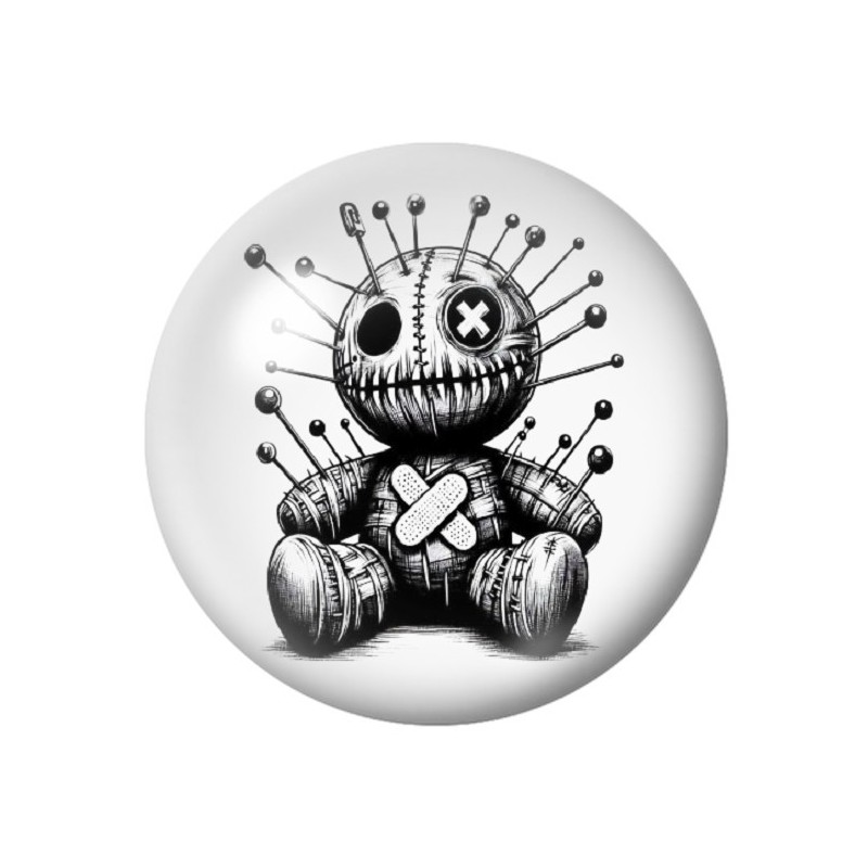 Cabochon en Verre Illustré Poupée Vaudou Gothique 12 à 25mm