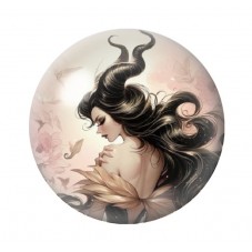 Cabochon en Verre Illustré Maléfique Gothique 12 à 25mm  pour la Création de Bijoux Fantaisie - DIY