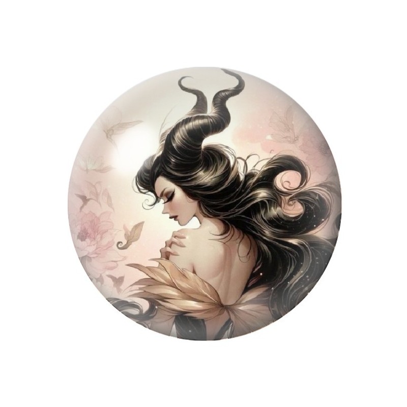 Cabochon en Verre Illustré Maléfique Gothique 12 à 25mm
