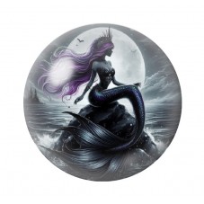 Cabochon en Verre Illustré Sirène Gothique 12 à 25mm  pour la Création de Bijoux Fantaisie - DIY
