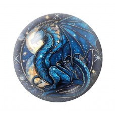 Cabochon en Verre Illustré Dragon Gothique 12 à 25mm  pour la Création de Bijoux Fantaisie - DIY