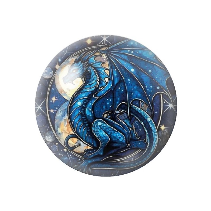 Cabochon en Verre Illustré Dragon Gothique 12 à 25mm