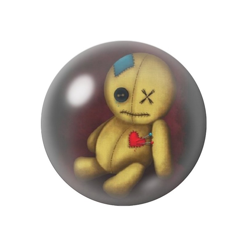 Cabochon en Verre Illustré Poupée Vaudou Gothique 12 à 25mm