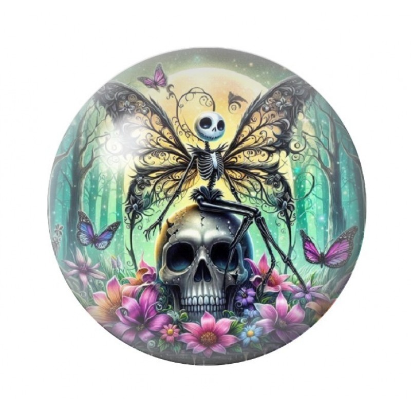 Cabochon en Verre Illustré Jack Papillon Gothique 12 à 25mm