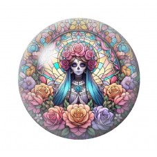 Cabochon en Verre Illustré Calavera Gothique 12 à 25mm  pour la Création de Bijoux Fantaisie - DIY