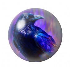 Cabochon en Verre Illustré Corbeau Gothique 12 à 25mm  pour la Création de Bijoux Fantaisie - DIY