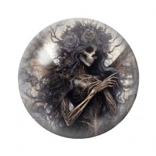 Cabochon en Verre Illustré Squelette Papillon Gothique 12 à 25mm  pour la Création de Bijoux Fantaisie - DIY