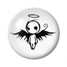 Cabochon en Verre Illustré Ange Gothique 12 à 25mm  pour la Création de Bijoux Fantaisie - DIY